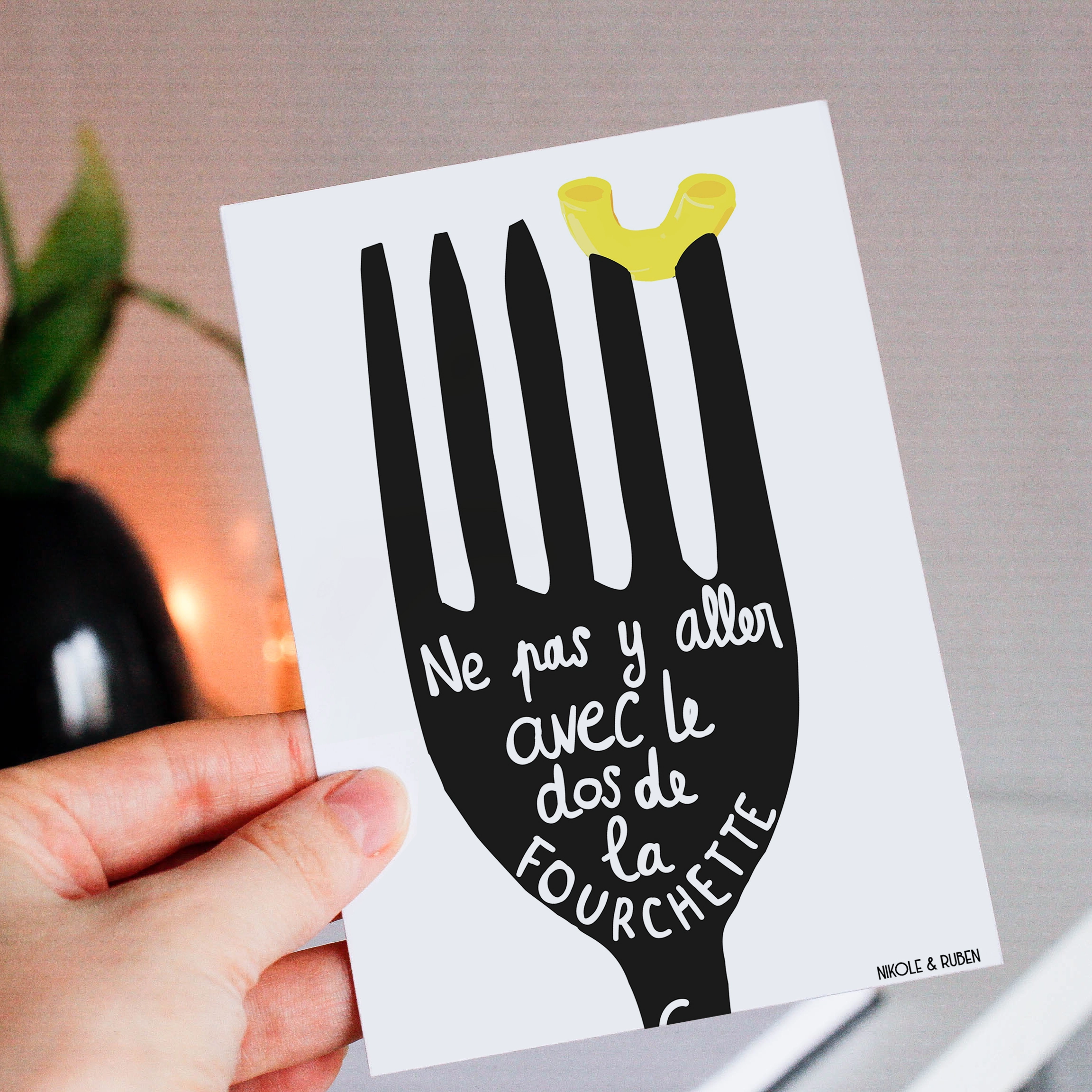 Affiche fourchette cuisine - expression française humour affiche